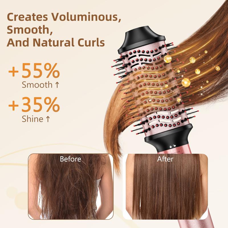 5 in 1 Air Styler Automatic Air Curling Iron Detachable Brush Head Comb Straightening Wrap Curler Rose Gold Advanced Customized Gift Box Set Comfort