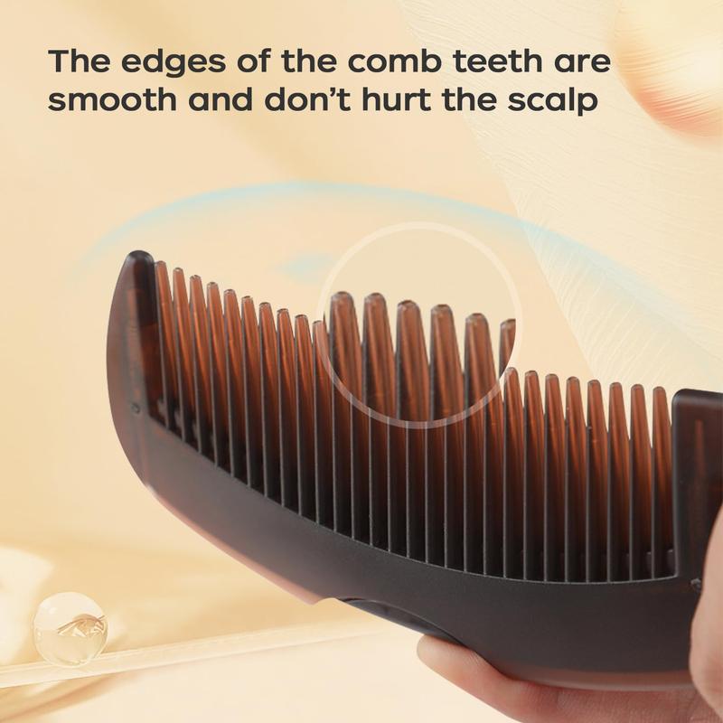 Dandruff Comb Self-cleaning, Scalp Care Massage Energy Comb, Plastic Wide Hollow Tooth Button Comb for Scalp Exfoliation with Gua Sha Handle for Healthier Scalp and Hair Growth for Women Men Haircare Heatless