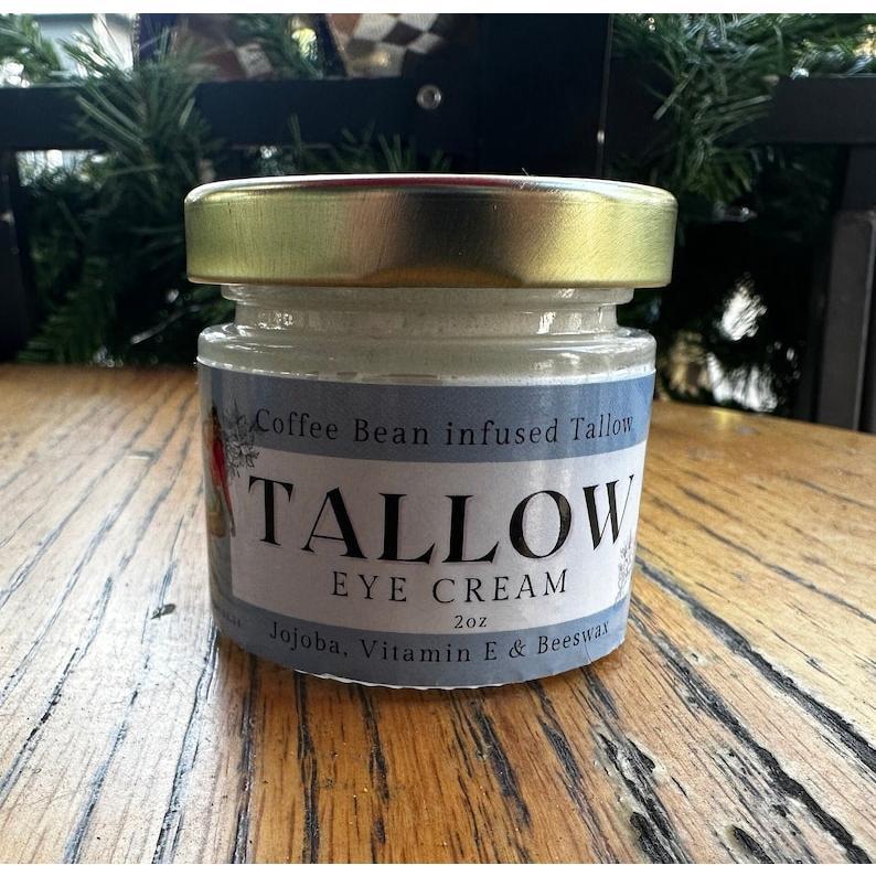 Coffee Bean infused Tallow Eye Cream, Grass Fed Beef Tallow