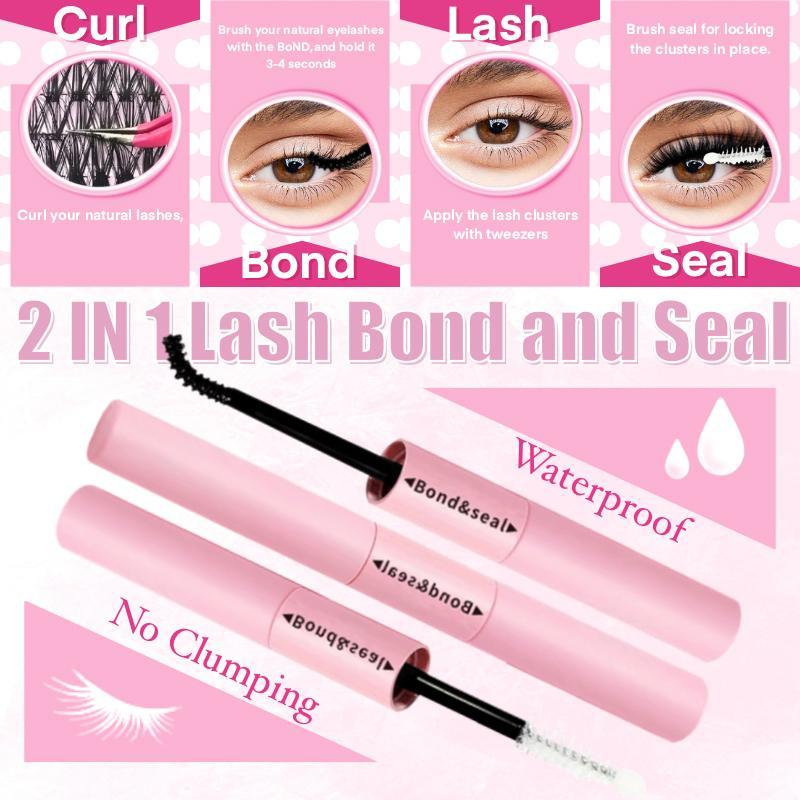 Upgraded Eyelash Extension Kit With Eyelash Glue & Remover & Tweezers & Brush, 9-16mm 30D & 40D & 50D Mixed Individual Lashes, Professional Eye Makeup Accessories, Christmas Gift