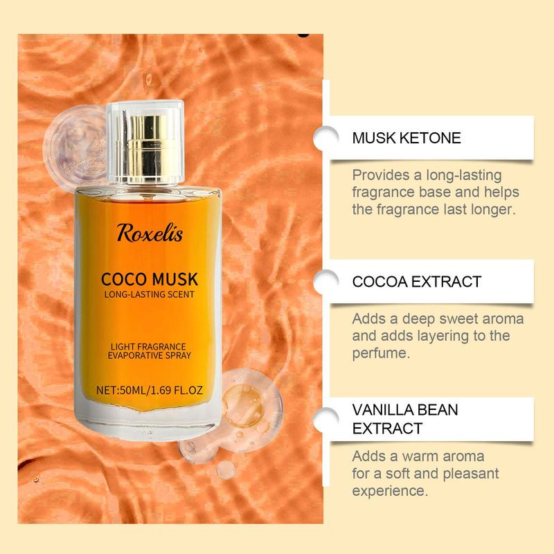 50ML Cocoa Musk Perfume Spray for Christmas Gift, Long Lasting Cologne Fragrance for Men, Perfume for Daily Life, Ideal Gift for Him