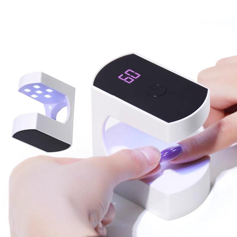 Portable Mini LED Nail Light, 1 Count USB Rechargeable LED Nail Lamp with Timer, Quick Drying Gel Nail Lamp for DIY Nails, Nail Art Accessories, Manicure Tool, Christmas Gift