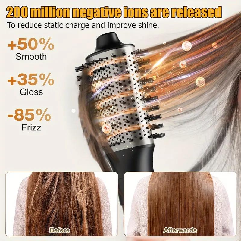 Professional 6 in 1 Hair Dryer   Hair Styler   Curler  Straightener Brush, Multifunctional Hot Air Comb - 110, 000 RPM High-Speed, Fast Drying