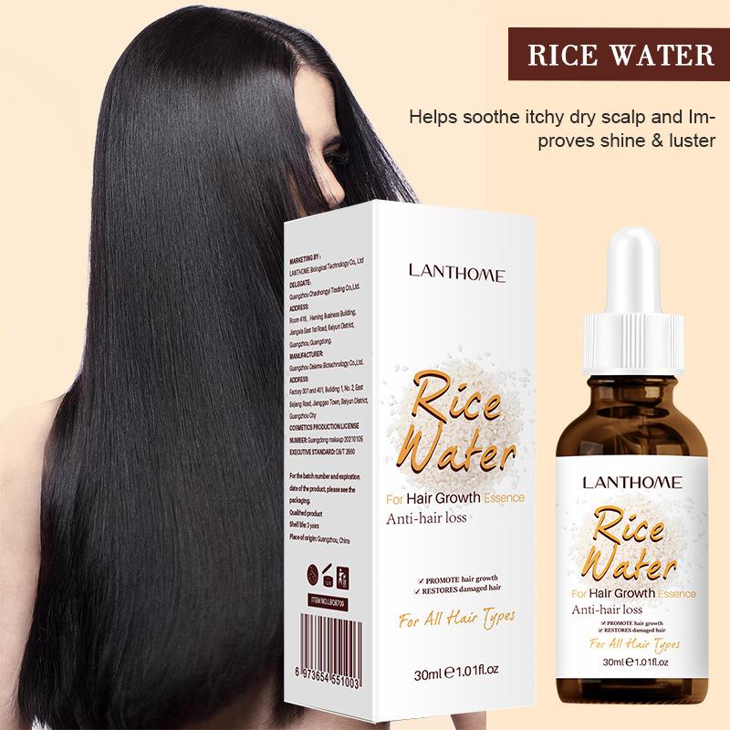 Rice Water Hair Serum, 30ml Rice Water for For Helping Thicken And Hydrate Hair Smoothing Relieve Dryness, Hair Care Product for Men & Women