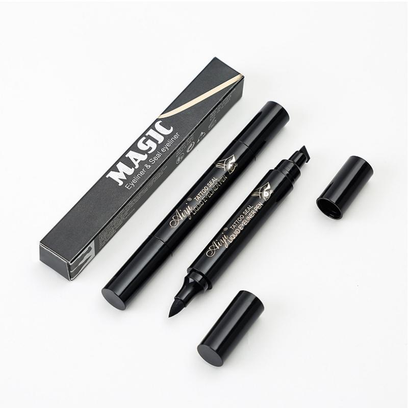 Waterproof Double-ended Eyeliner Pen, 1 Count Triangle Seal Eyeliner, Long Lasting Quick Drying Eyeliner Pen, Eye Makeup Tool for Women, Makeup Products