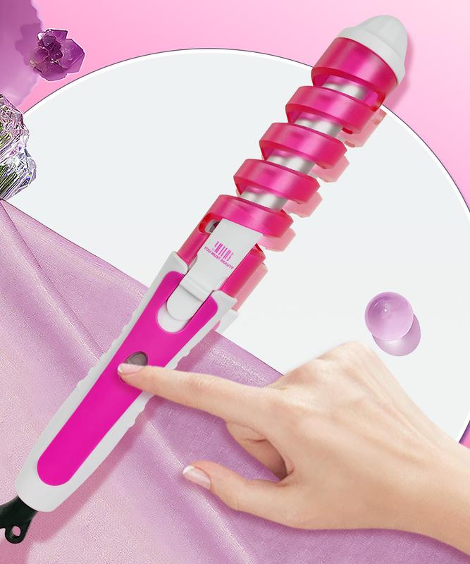 Curling YMUB-07 Spiral Curling Wand, Anti-Scald Design for Safety, One-Touch Operation Effortlessly Creates Wavy, Lazy Styles, Non-Slip Handle for Added Comfort - Perfect for All Beauty Lovers, a Must-Have for Home & Travel