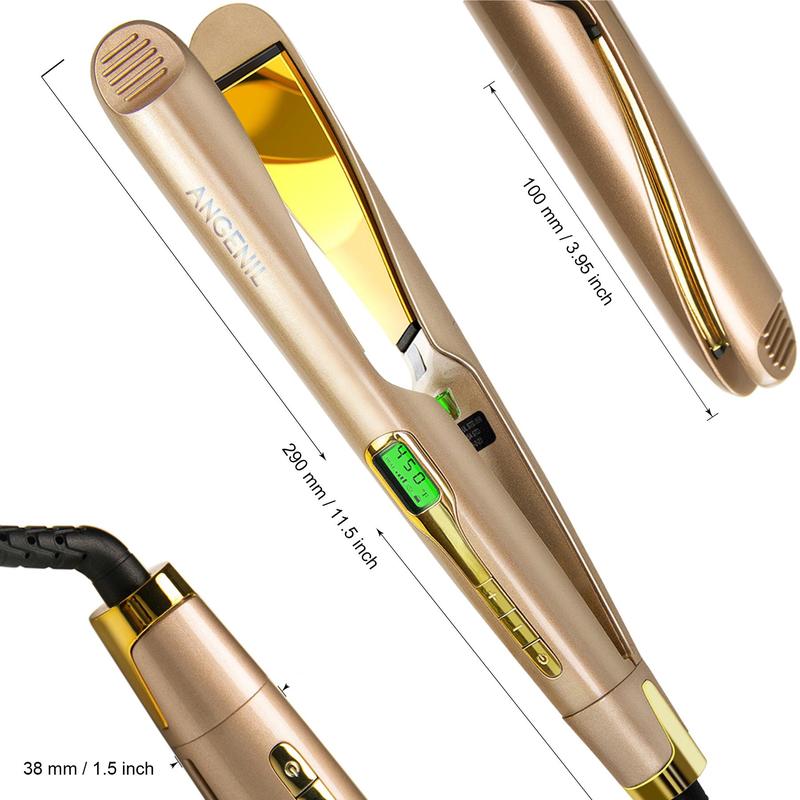 2 in 1 Hair Straightener & Curler, 1 Count Professional Dual Voltage LCD Display Hair Straightener with Accessories, Hair Styling Tool for Home & Travel