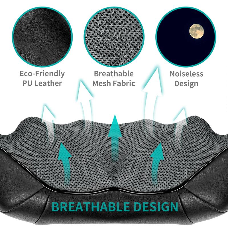 Back Massager, Shiatsu Neck Massager with Heat, Electric Shoulder Massager, Kneading Massage Pillow for Neck, Back, Shoulder, Foot, Leg, Muscle Pain Relief Adjustable Durable Relaxing Comfort