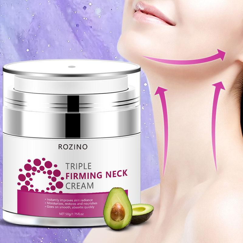 50g Triple Firming Neck Cream, Moisturizing & Nourishing Neck Cream, Smoothes Neck Wrinkles, Neck Care Product for Women & Men