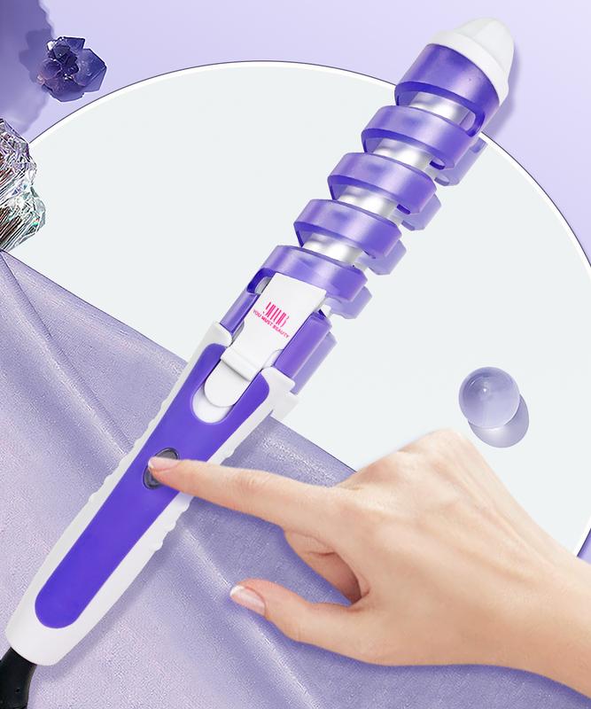 Curling YMUB-07 Spiral Curling Wand, Anti-Scald Design for Safety, One-Touch Operation Effortlessly Creates Wavy, Lazy Styles, Non-Slip Handle for Added Comfort - Perfect for All Beauty Lovers, a Must-Have for Home & Travel