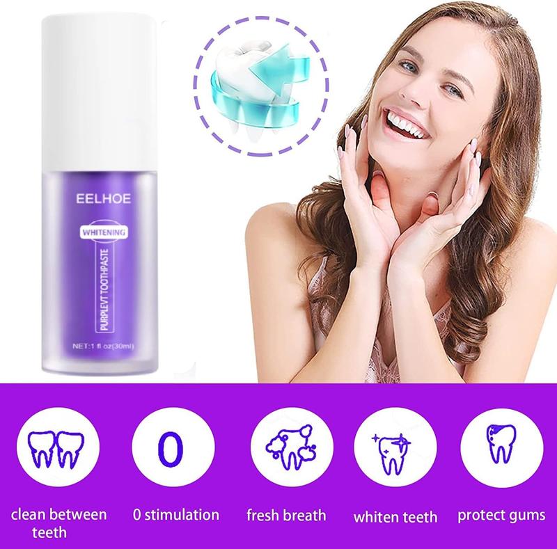 EELHOE V34 Purple Toothpaste , Whitening Tooth Toothpaste, Deep Cleaning Tooth Care ,Remove Tooth Stains ,Brightening Tooth Toothpaste,Gifts for man and woman