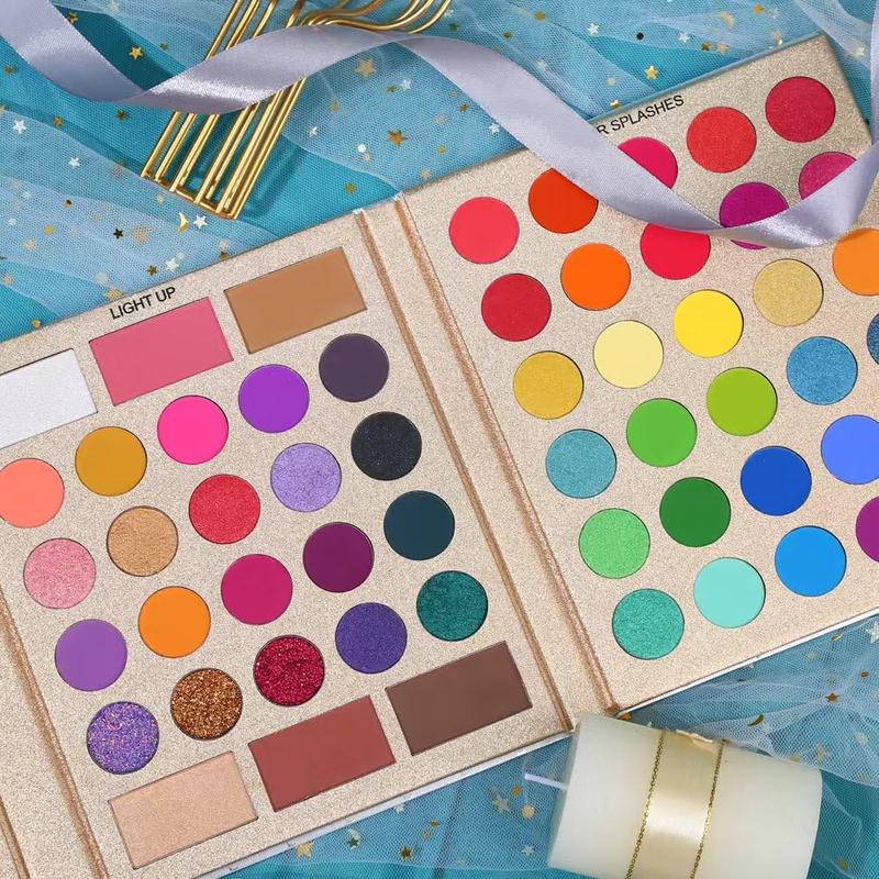 Pretty All Set Eyeshadow Palette Holiday Gift Set Pro 86 Colors Makeup Kit Matte Shimmer Eye Shadow Highlighters Contour Blush Powder All In One Valentine's Day Makeup Pallet