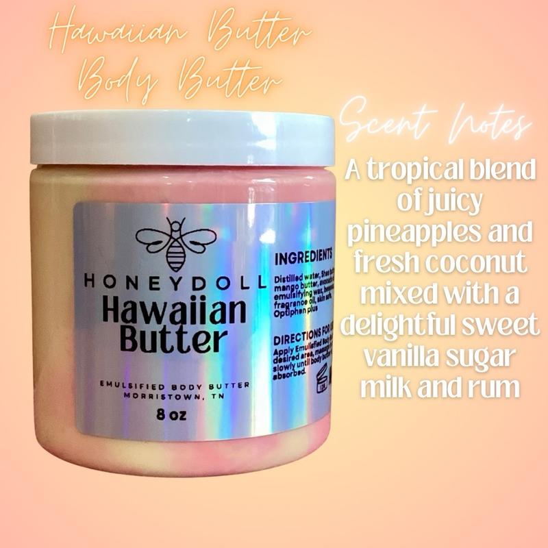 Hawaiian Butter Emulsified Body Butter - Juicy Pineapple & Coconut Scented - Body Care