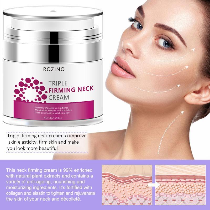 50g Triple Firming Neck Cream, Moisturizing & Nourishing Neck Cream, Smoothes Neck Wrinkles, Neck Care Product for Women & Men