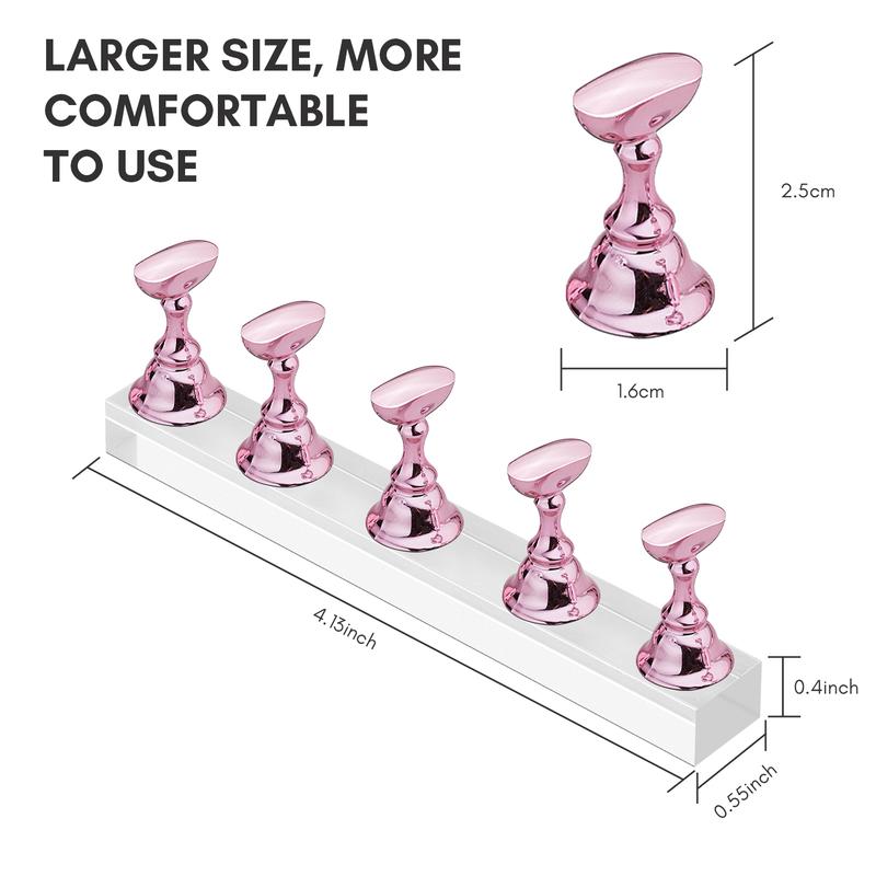 Makartt Nail Stand for Nails Art Display Practice Nail Holder for Painting Nails Stand for False Nail Press On Designs Magnetic Fake Nail Holder with 1M Double-sided Tape For Home DIY Salon Supplies Acrylic Nail Art