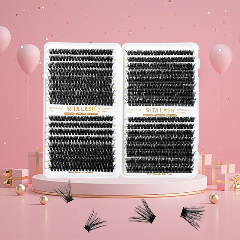 Individual False Eyelashes for Gift, 640pcs box Natural Look Eyelash Extensions, Self Grafting Curly False Eyelash, Cosmetic Products, Eyelash Extensions Kit, Christmas Gift