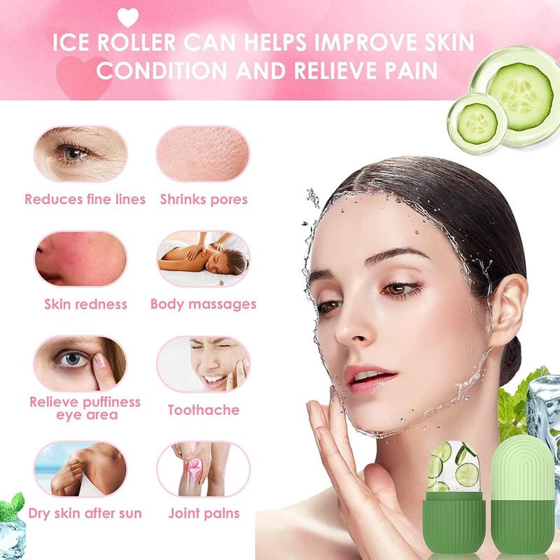 Ice Cube Face Roller, Face Ice Roller To Enhance Skin Glow & Brighten Skin, Reusable Facial Skincare Tool, Skin Massage Popsicle Making Mold