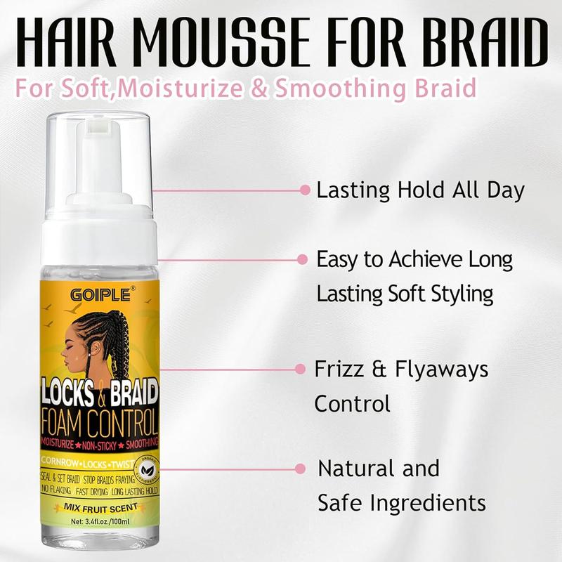 Braiding Gel Kit for Twists, Locs, Braids, and Cornrows - Long Lasting Hold, Frizz Control, and High Shine