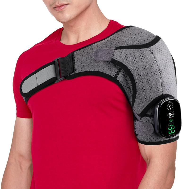 Shoulder Massager, 3-speed Heating & 3-speed Vibration Massage Shoulder Pad, Portable Shoulder Massager for Home & Travel