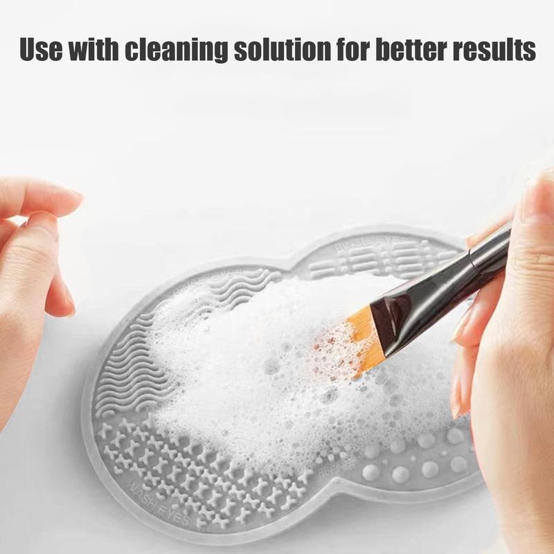 Makeup Brush Cleaning Mat,  Makeup Brush Scrubber, Makeup Brush Cleaner Pad,  Brush Cleaner, Brush Cleaning Pad, Suitable for Makeup Brush, Makeup Sponge, Powder Puff (Gray)