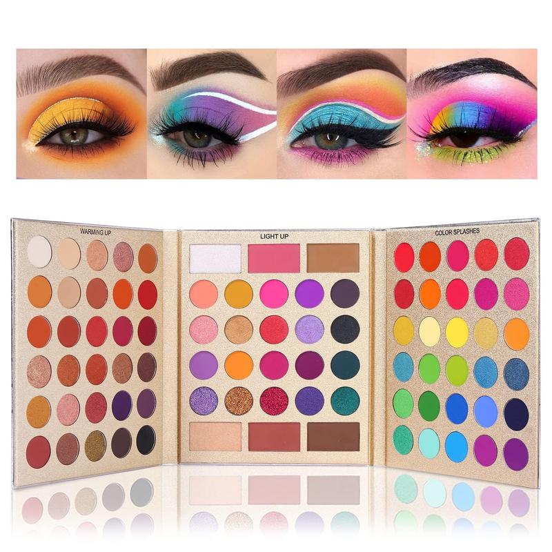 Pretty All Set Eyeshadow Palette Holiday Gift Set Pro 86 Colors Makeup Kit Matte Shimmer Eye Shadow Highlighters Contour Blush Powder All In One Valentine's Day Makeup Pallet