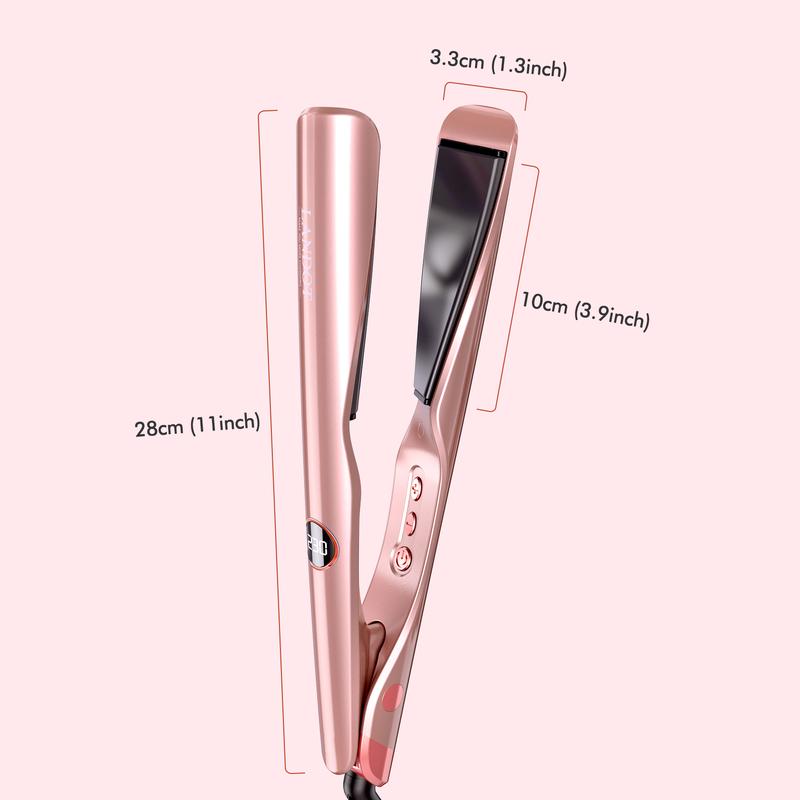 LANDOT Twist Iron- Rose Pink Straightener and Curler 2 in 1