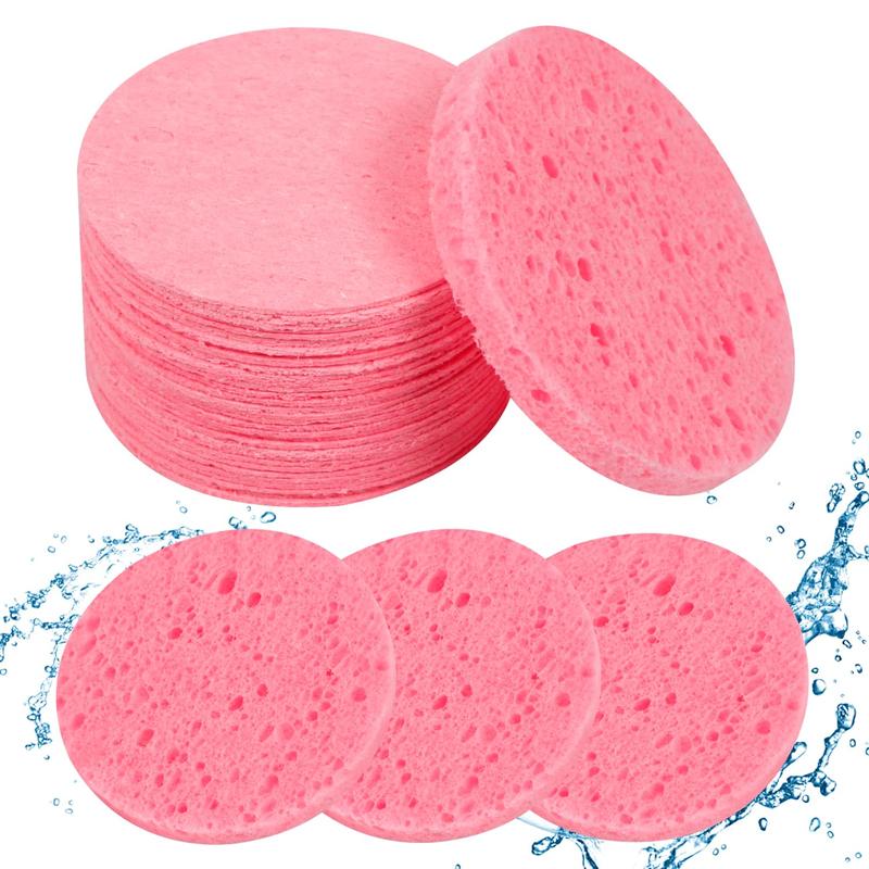 50-Count Compressed Facial Sponges, 100% Natural Cosmetic Spa Sponges for Facial  for Daily Facial , Exfoliating Mask, Makeup Remover. Ideal for Home and Travel