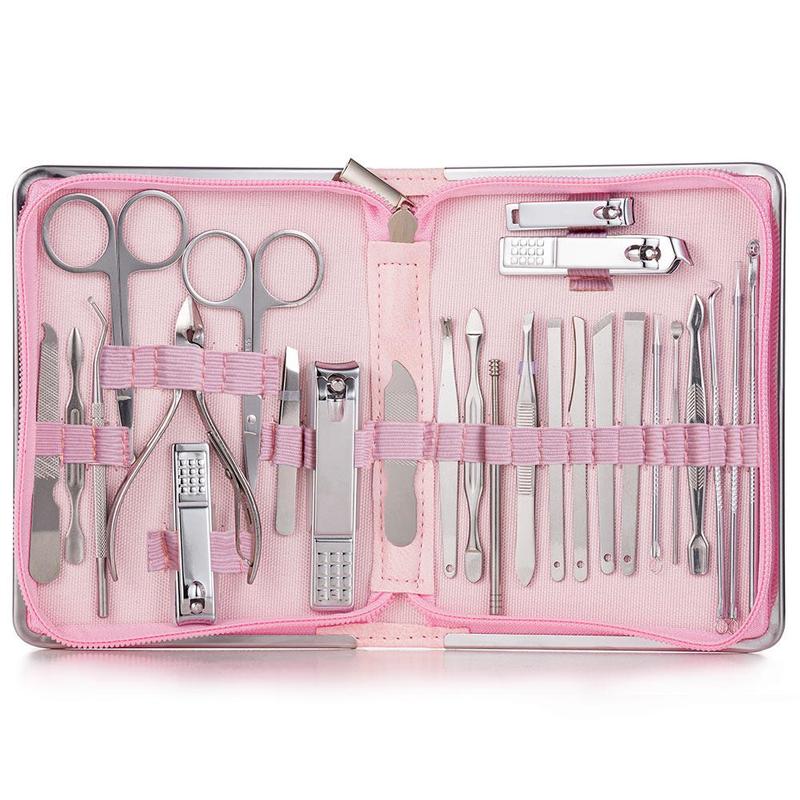 Essential Nail Clipper Set, 26pcs set Multifunctional Nails Clippers Nail Cutter Nail Trimmer Tools, Including Earwax Cleaning Products & Nail Scissors & Eyebrow Trimming Tools, Nail Tech Supplies, Nail Cutter Kit Wallet, Girlfriend Gift, Christmas Gift