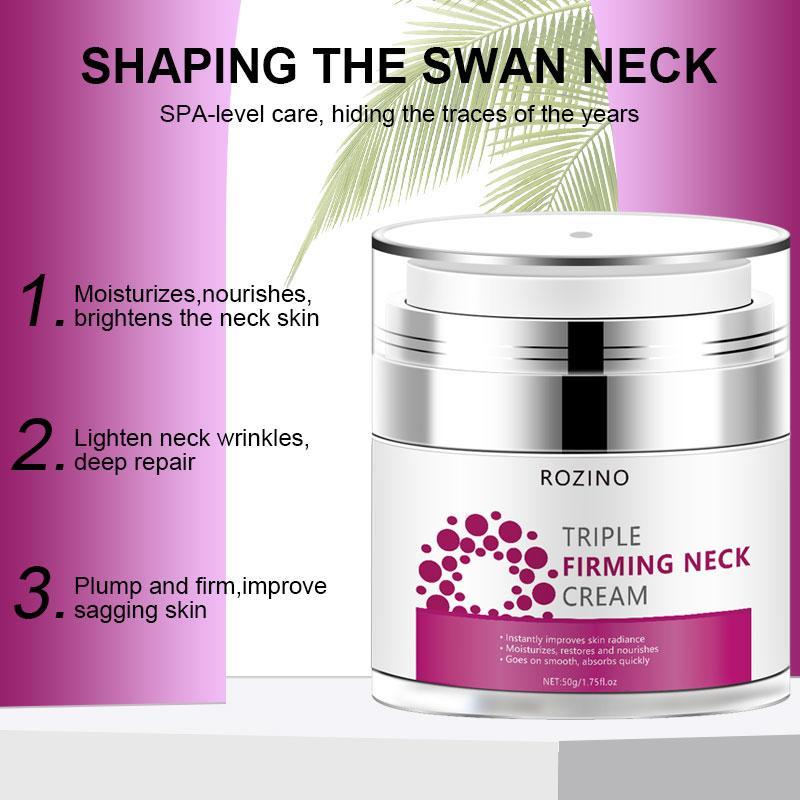 50g Triple Firming Neck Cream, Moisturizing & Nourishing Neck Cream, Smoothes Neck Wrinkles, Neck Care Product for Women & Men