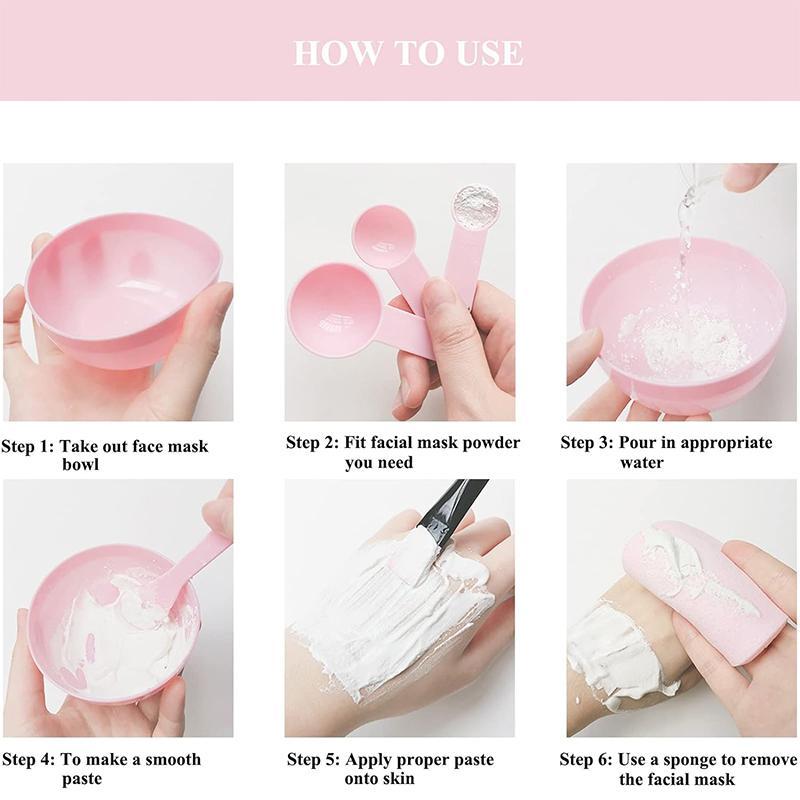 Skincare Tool Set, 9 Counts set Diy Facial Mask Making Tool, Including Bowl, Brush, Spray Bottle, Etc, Suitable for Home and Salon Use