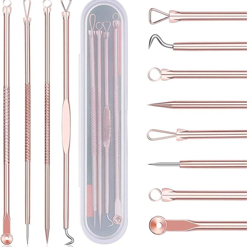 Blackhead Remover Kit with Storage Case, 4 Counts Blackhead Extractor Tool, Professional Comedo Pimple Blemish Remover Skin Care Tool