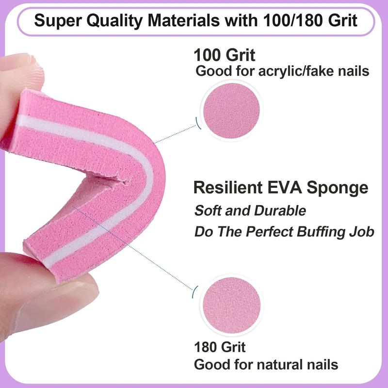 Nail File and Buffer Set (16 Pack), Nail File Kit Professional Nail Files & Buffers Manicure Supplies Filer Buffer for Natural Nails, 100 180 Grit 7 Way Nail Filing Polishing Buffer for Nail Care