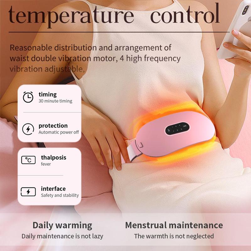 Smart Menstrual Massage Heating Pad, Constant Temperature Heating & 6 Levels Vibration, Relieve Lumbar Cramps Vibration Abdominal Massager