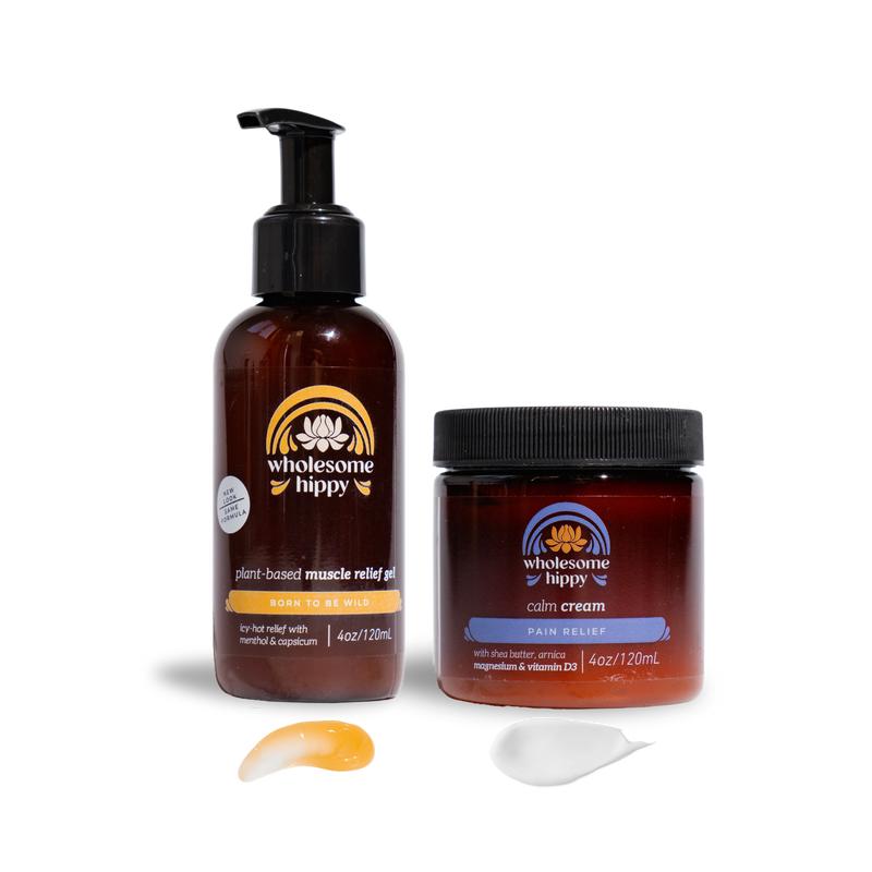 Calm Cream Pain Blend and Muscle Relief Gel Bundle