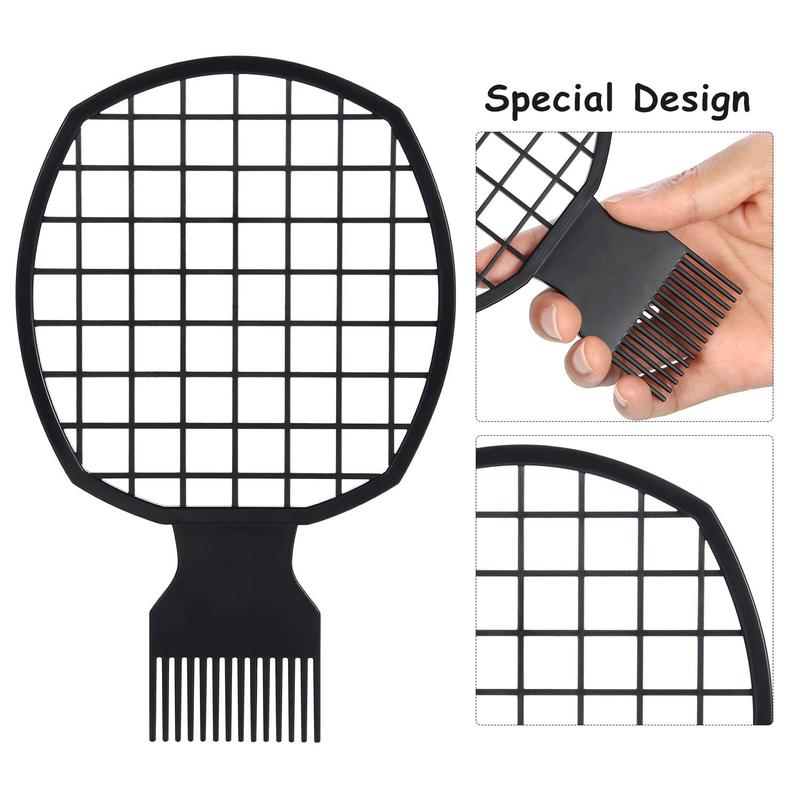 Afro Twist Hair Styling Tool Set - Twist Cutting Comb, Curling Brush, Hair Sponge and Curling Comb for Natural Hair Styling (Black)