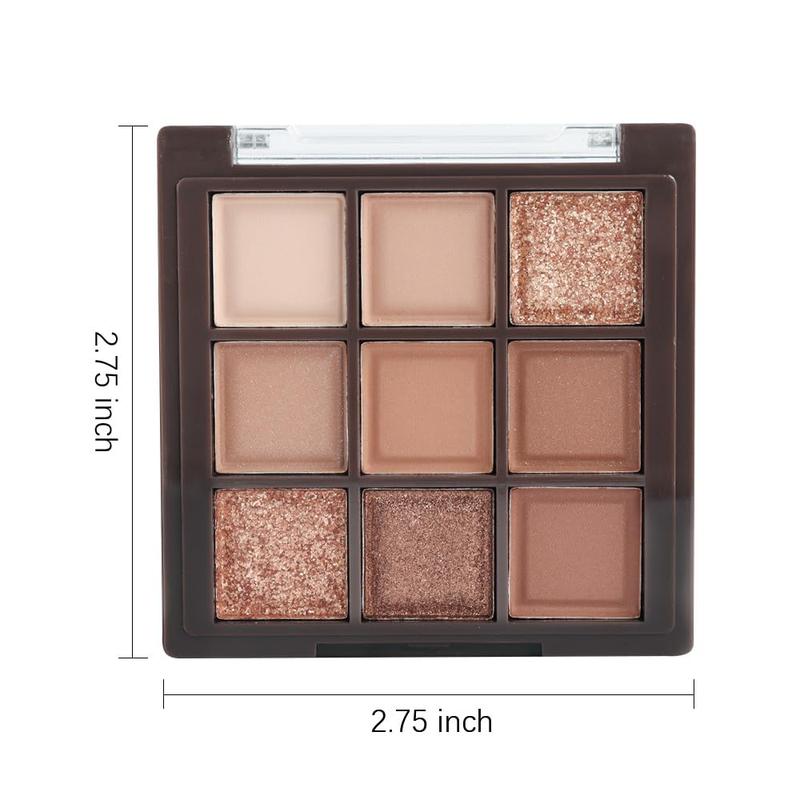 Neutral Brown Eye Shadow palette- Rose Gold Dark Brown Eyeshadow Palette Colorful 9 Colors, Matte Shimmer Highly Pigmented Nude Eyeshadow Palette Makeup Nurturing-Looking Long Lasting