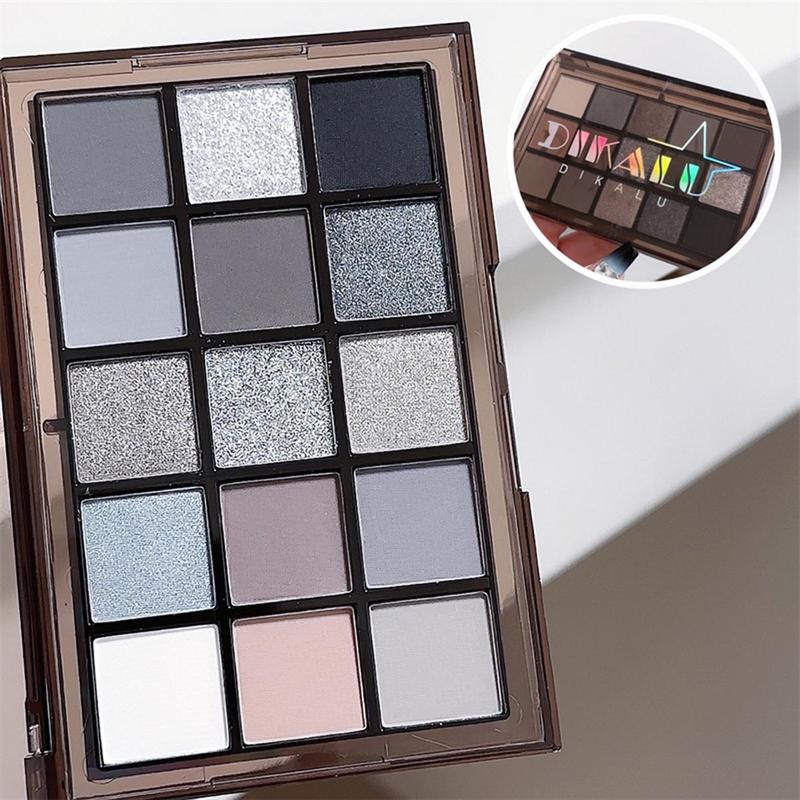 15 Colors Glitter Eyeshadow Palette, 1 Count Matte Long Lasting Highly Pigmented Eyeshadow Powder for Partys Prom, Professional Eyes Makeup Products for Women and Girls