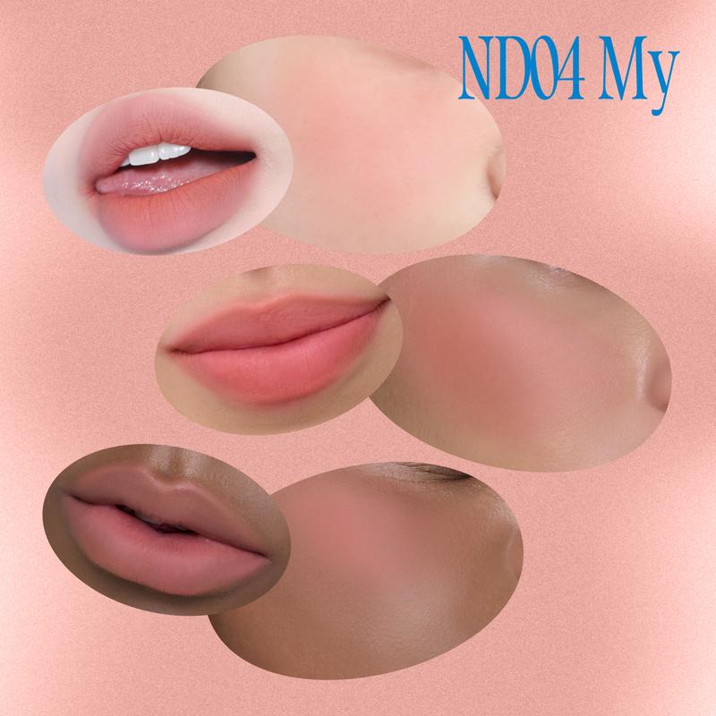 [My Girls] fwee Lip&Cheek Blurry Pudding Pot | Makeup Blush and Blurred Matte Lips | Pudding Texture, Airbrushed Finish | 2 colors (My+Girls) + Lip brush makeup set