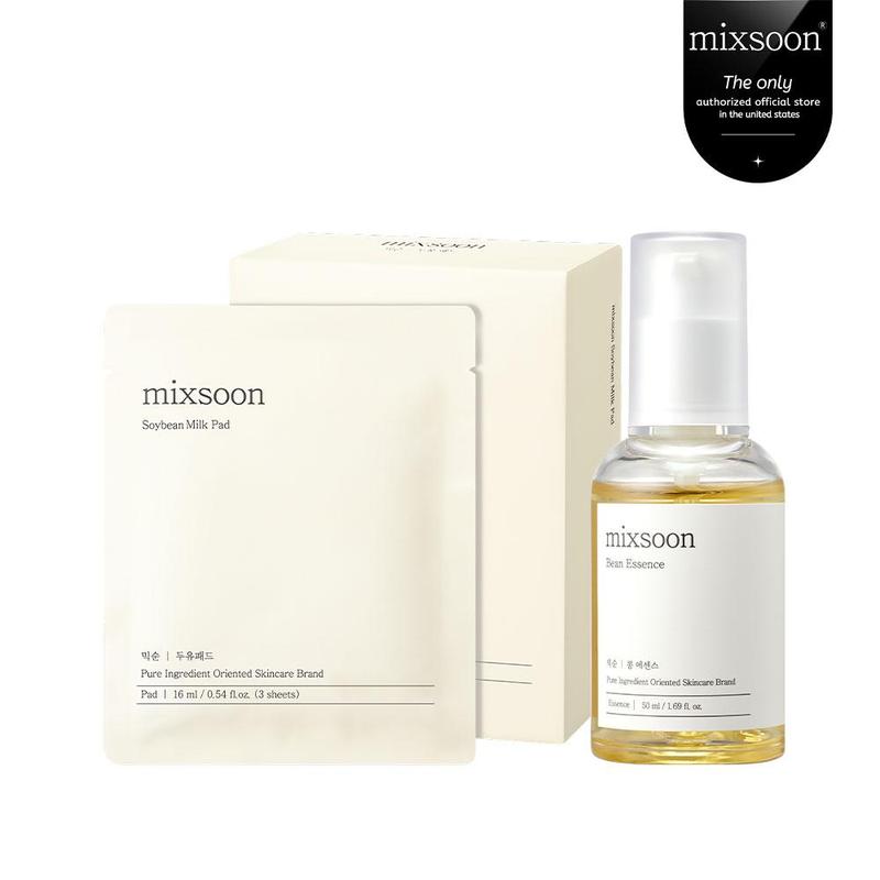 mixsoon Bean Essence & Soybean Milk Pad Set - Natural Fermented Soybean Extract for Deep Hydration, Moisture and Skin Nourishment | Glass Skin Korean Skincare