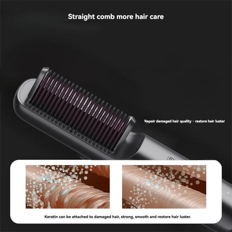 Wireless USB Rechargeable Hair Straightener Comb, Negative Hair Straightening Brush, Professional Diffuser Hair Styling Tool for Home & Salon Use, National Day Offers