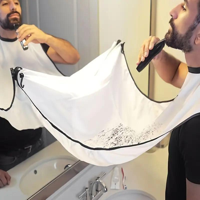 Beard Shaving Apron, 1 Count Beard Shaving Cape with 2 Counts Suction Cups, Beard Trimming Apron for Home Bathroom Hotel Salon Use