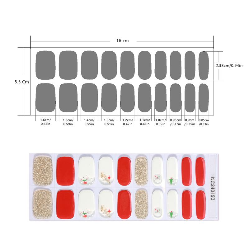 Gel Nail Strips LED nail Lamp Kit,, 20 pcs Gel Nail Stikers, Gel Nail Wraps Semi Cured, Long Lasting Salon-Quality, includes Nail File,Wooden Stick,12W LED nail lamp,Golden, Red and White Charm nail art