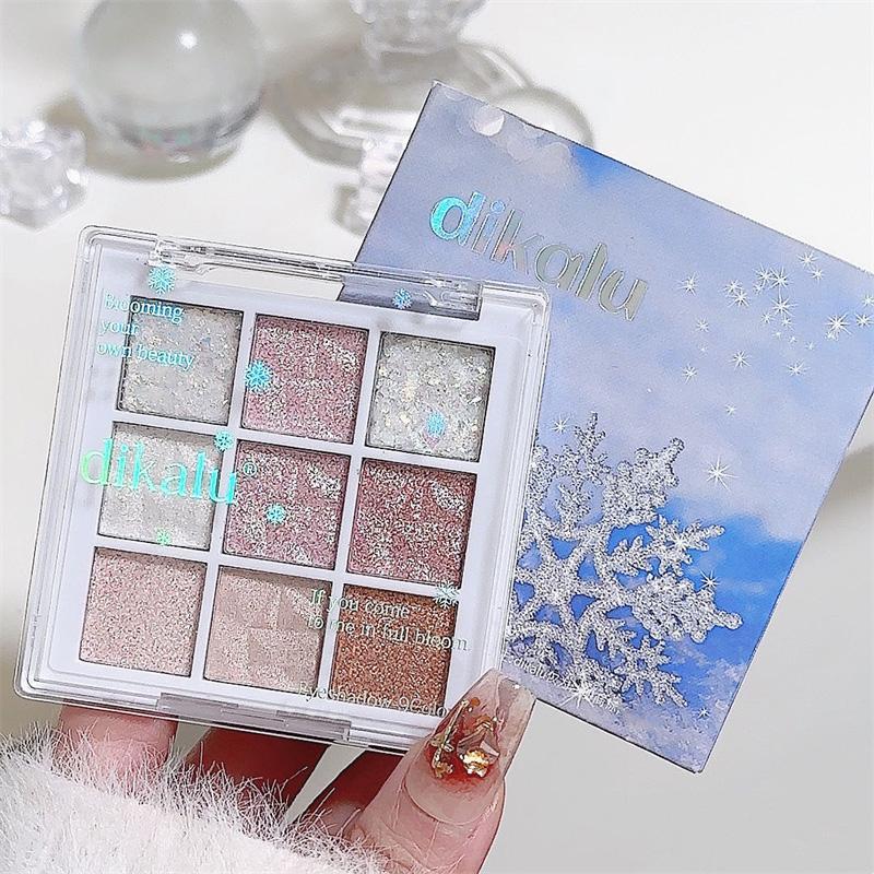 9 Colors Eyeshadow Palette for Music Festival Makeup, Glitter Shimmering Eye Shadow Makeup Palette, Blendable Eyeshadow Powder, Summer Makeup, Fall Gift