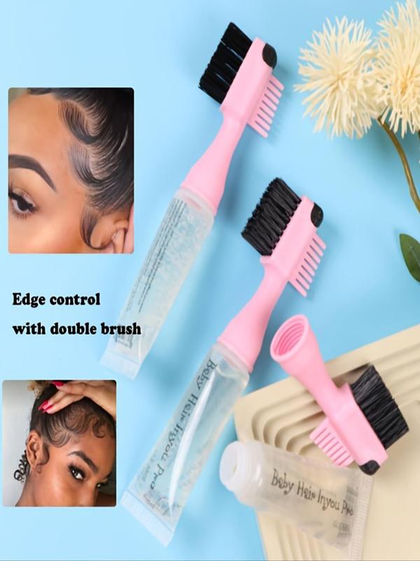 3 in 1 Hair Styling Comb for Baby Hair Control, Professional Gel & Comb & Brush, Fashionable Hair Styling Tool, Heatless Haircare Hair Products for Edge Hair Control