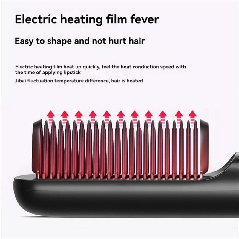 Wireless USB Rechargeable Hair Straightener Comb, Negative Hair Straightening Brush, Professional Diffuser Hair Styling Tool for Home & Salon Use, National Day Offers