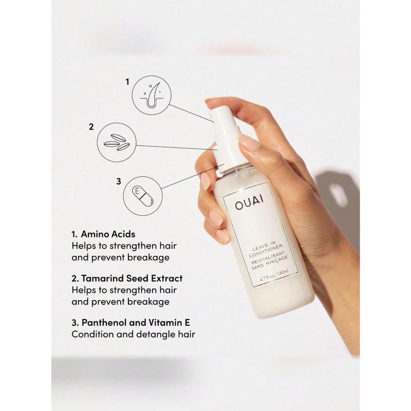 New OUAI OUAI Leave In Conditioner & Heat Protectant Spray - Prime Hair For Style, Smooth Flyaways, Add Shine And Use As Detangling Spray - No Parabens, Sulfates Or Phthalates (4.7 Oz)