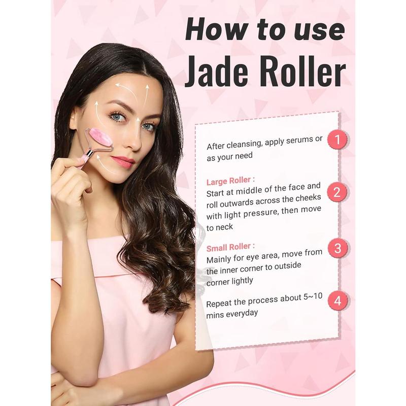 Gua Sha Face Roller Tools: Jade Roller Facial Tools for Skin Care - Facial Massager for Face, Eyes, Neck, Relieve Fine Lines Wrinkles