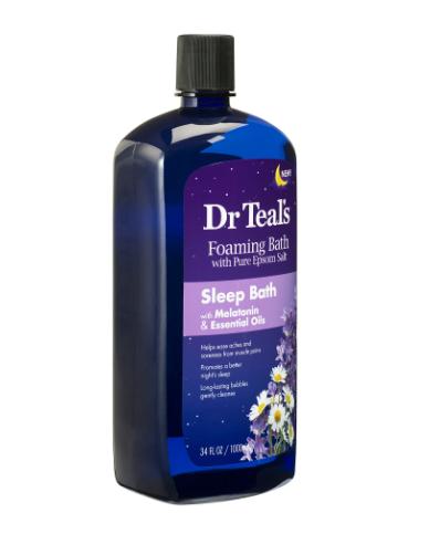 Dr Teal's Foaming Bath, Sleep Bath with Melatonin, Lavender & Chamomile Essential Oils, 34 fl oz.