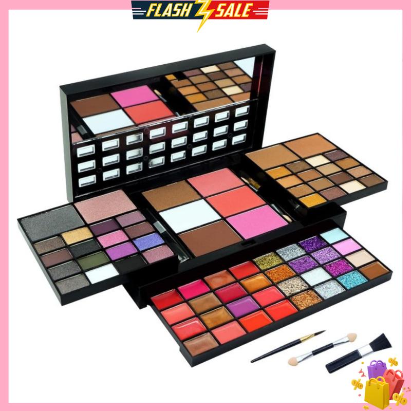 Makeup Kit For Women Full Kit - 74 colors makeup sets - 36 Eyeshadow, 28 Lip Gloss, 3 Contour Powder, 3 Brushes, 3 Blusher, 4 Concealer, 1 Mirror, three-dimensional pull type Combination Palette