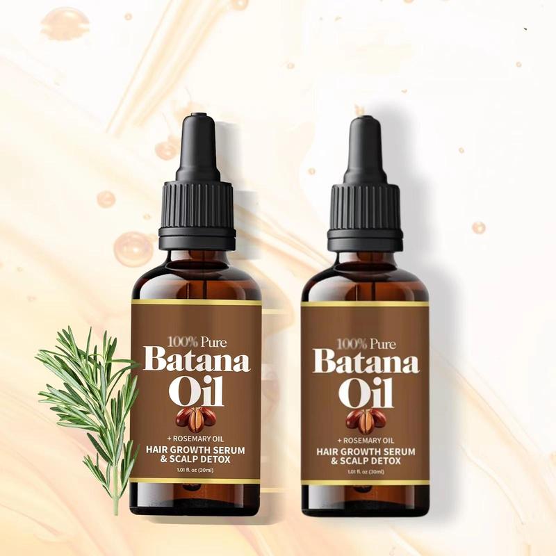 Batana Oil with Rosemary for Christmas Gift, 2 Counts set Multi-functional Strengthening & Thickening Hair Care Oil, Hair Care Product for Men & Women